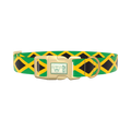 Jamaican Flag Dog Collar - plastic silver