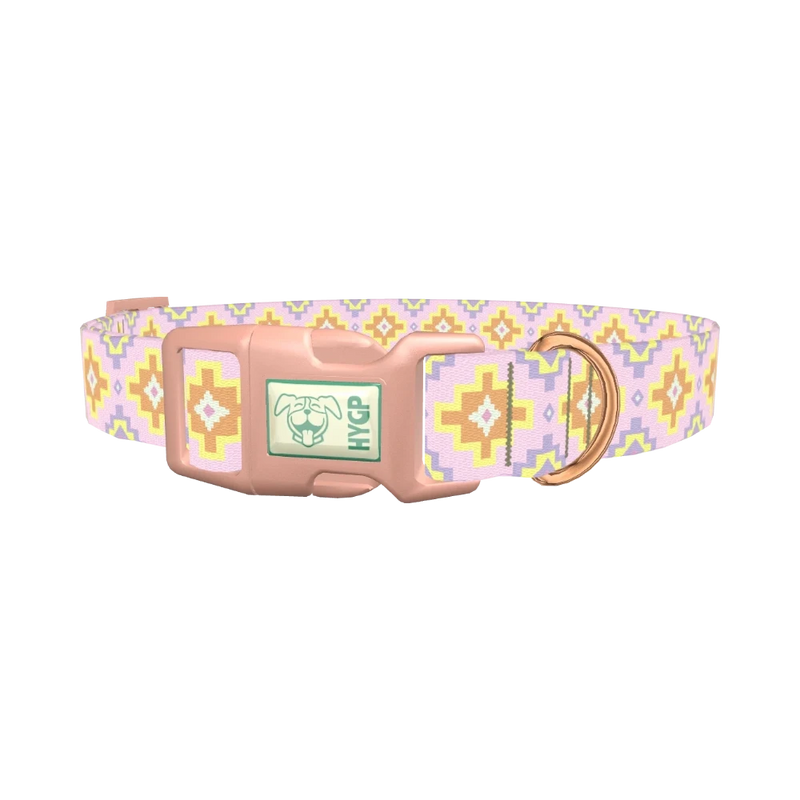 Pastel Geometric Dog Collar - plastic rose gold