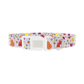 Colorful Fall Leaf Dog Collar - plastic silver