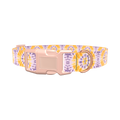 Yellow Purple Tie-Dye Dog Collar - plastic gold