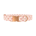 Red Ribbon Bow Dog Collar - metal rose gold