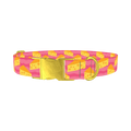Pink Cheese Slice Dog Collar - metal gold