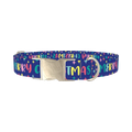 Christmas Stars Dog Collar - metal silver