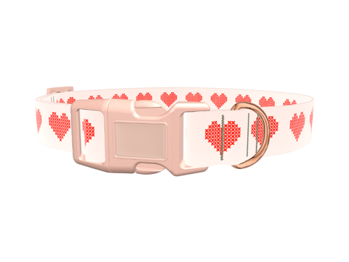 Cross Stitch Heart Dog Collar