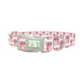Pink Teddy Floral Dog Collar - plastic silver