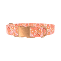 Floral Dinosaur Dog Collar - metal rose gold