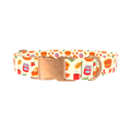 Thanksgiving Pie Dog Collar - metal silver