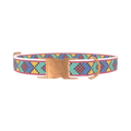 Geometric Pattern Dog Collar - metal rose gold