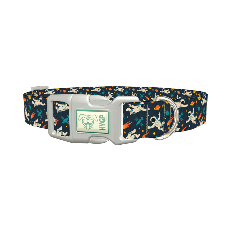 Space Astronaut Dog Collar - plastic silver