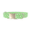 Green Heart Dog Collar - metal gold
