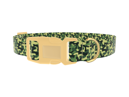 Dark Green Camo Dog Collar
