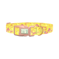 Yellow Abstract Splatter Dog Collar - plastic rose gold