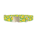 Yellow Duck Pattern Dog Collar - metal silver