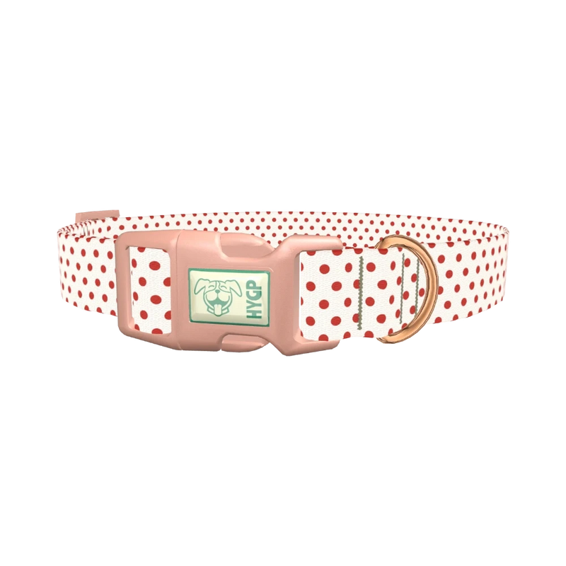 Red Dot Pattern Dog Collar - plastic rose gold