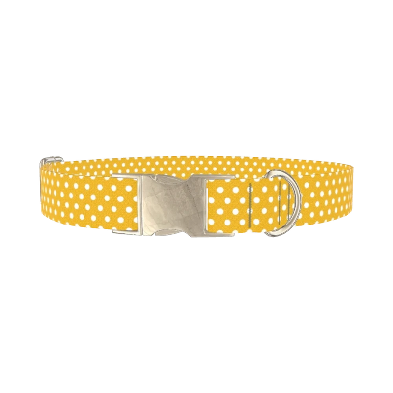 Polka Dot Dog Collar - metal silver