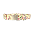 Cartoon Dino Volcano Dog Collar - metal silver