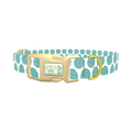 Teal Easter Egg Pattern Dog Collar - plastic gold