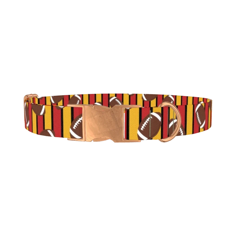 Football Stripe Dog Collar - metal rose gold