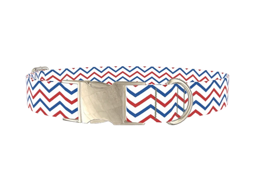 Patriotic Chevron Dog Collar