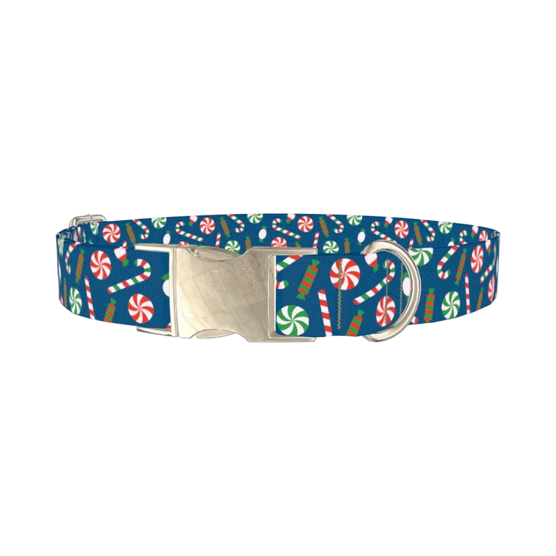 Christmas Sweets Dog Collar - metal silver