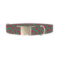 Wave Pattern Dog Collar - metal silver
