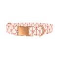 Red Ribbon Bow Dog Collar - metal rose gold
