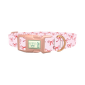Red Bow Pattern Dog Collar - plastic rose gold