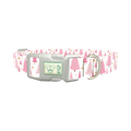 Pink Festive Trees Dog Collar - plastic silver