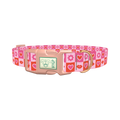 Valentine Hearts and Lips Dog Collar - plastic rose gold