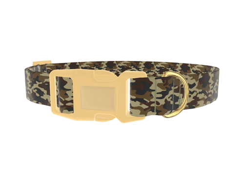 Brown Military Camouflage Dog Collar
