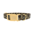 Brown Military Camouflage Dog Collar - plastic gold