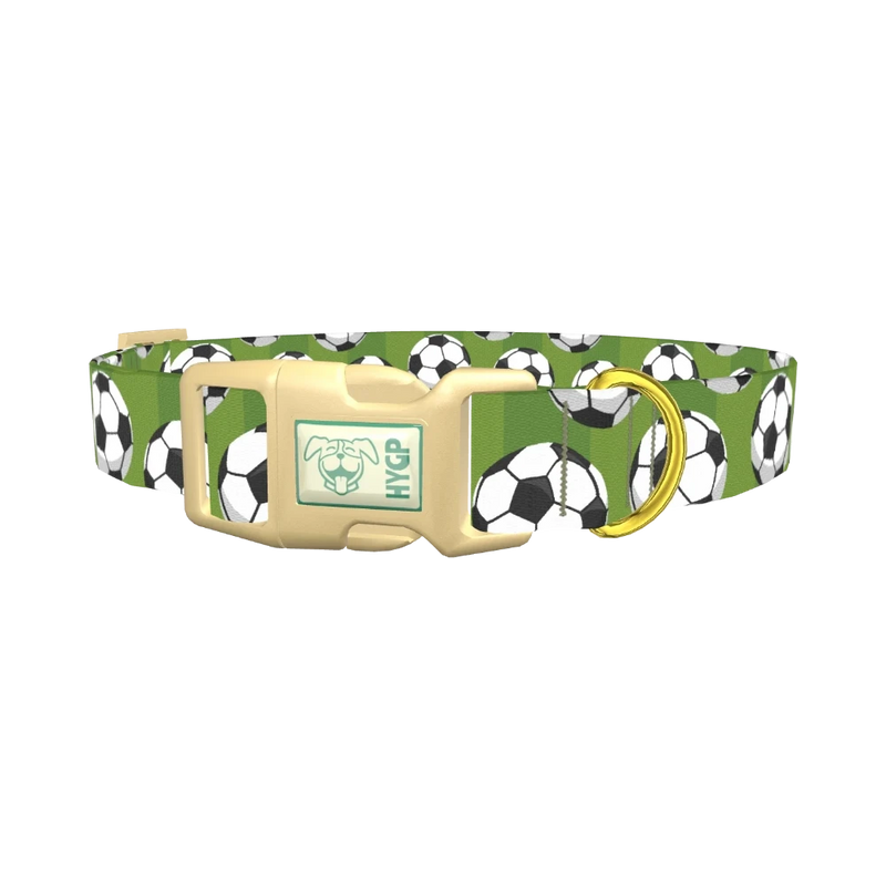 Soccer Ball Dog Collar - plastic gold