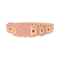 Pink Sunflower Dog Collar - plastic rose gold