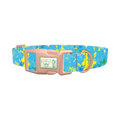 Blue Abstract Splatter Dog Collar - plastic rose gold