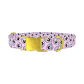 Floral Pansy Dog Collar - metal gold