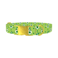 St. Patrick's Day Gnome Dog Collar - metal gold