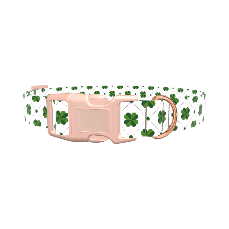 Dotted Clover Dog Collar - plastic gold