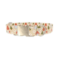 Mushroom and Daisy Dog Collar - metal silver