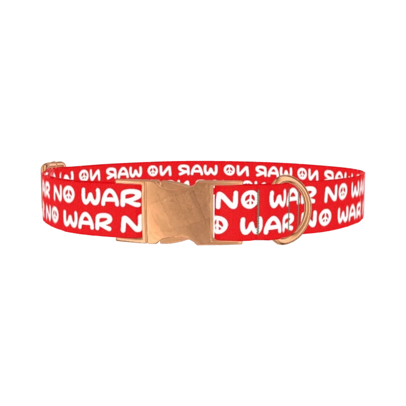 Peace Message Dog Collar - metal rose gold