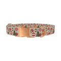 Vintage Christmas Dog Collar - metal rose gold