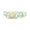 Leaf Pattern Dog Collar - plastic gold