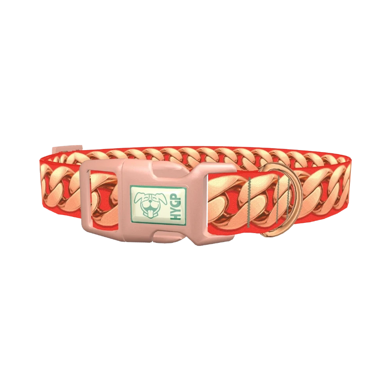 Rose Gold Chain Dog Collar - plastic rose gold