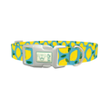 Blue Lemon Pattern Dog Collar - plastic silver