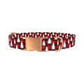Christmas Plaid Dog Collar - metal rose gold