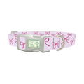 Pink Bow Design Dog Collar - plastic silver