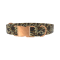 Brown Military Camouflage Dog Collar - metal rose gold