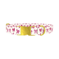 Pink Ribbon Bow Dog Collar - metal gold