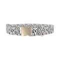 Zebra Print Dog Collar - metal silver