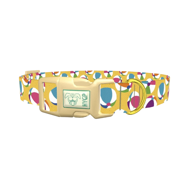 Beach Ball Dog Collar - plastic gold