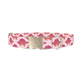 Pink Dinosaur Dog Collar - metal silver